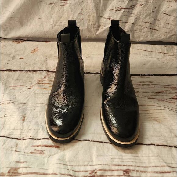 Mercedes Castillo Xandra Black Patene Leather Bootie Size 8.5 - Picture 3 of 7